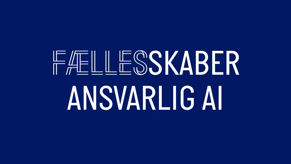 "fællesskaber ansvarlig AI" på blå baggrund