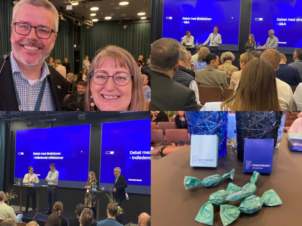 Collage fra Debat med Direktionen i Finansforbundet i Danske Bank