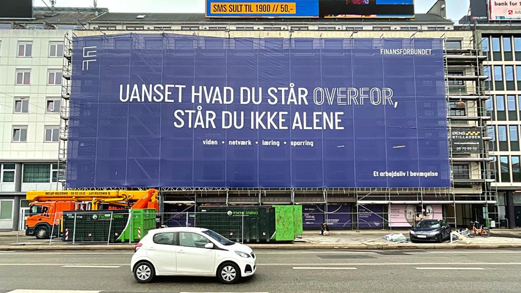 Finansforbundet Banner på Nørreport