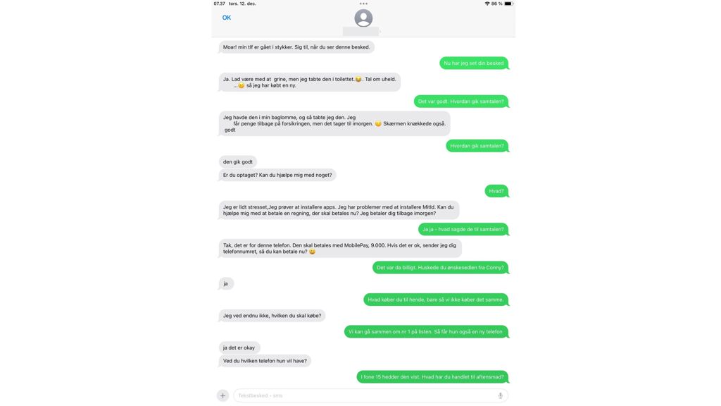Mette Winthers sms-korrespondence