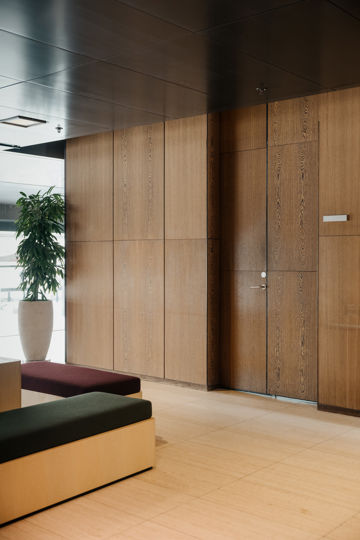 Panelbeklædte vægge i Jyske Banks københavnske domicil