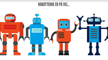 illustration af fire robotter