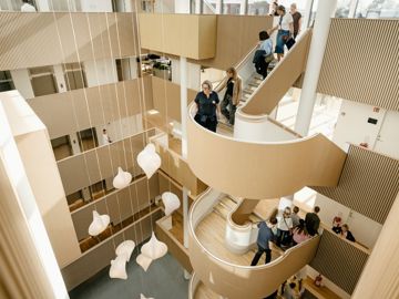 Indvendigt vue over det nyistandsatte Finansforbunds hus