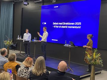 Karsten Breum taler ved Debat med direktionen